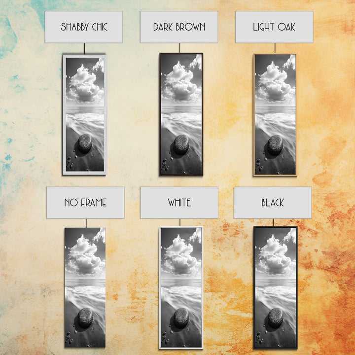 Beach Stone, Ocean Foam, Rolling Waves, Canvas Print, Nature Inspired Art, Coastal Decor, Serene Living Room Wall Art, Tranquil Design