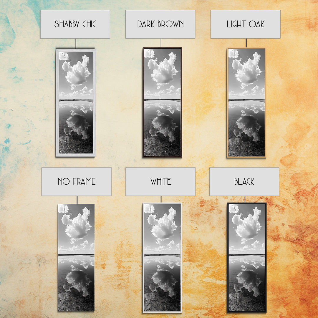 Cloud Reflections, Still Lake, Tranquil Waters, Sky Mirror Canvas Print, Minimalist Living Room Wall Art, Scandinavian Style Decor