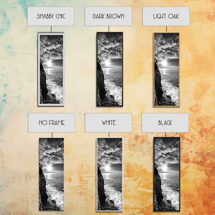 Cliff Edge, Ocean Breeze, Golden Hour, Scenic Overlook, Framed Canvas Print, Landscape Photography, Hallway Wall Art, Boho Style