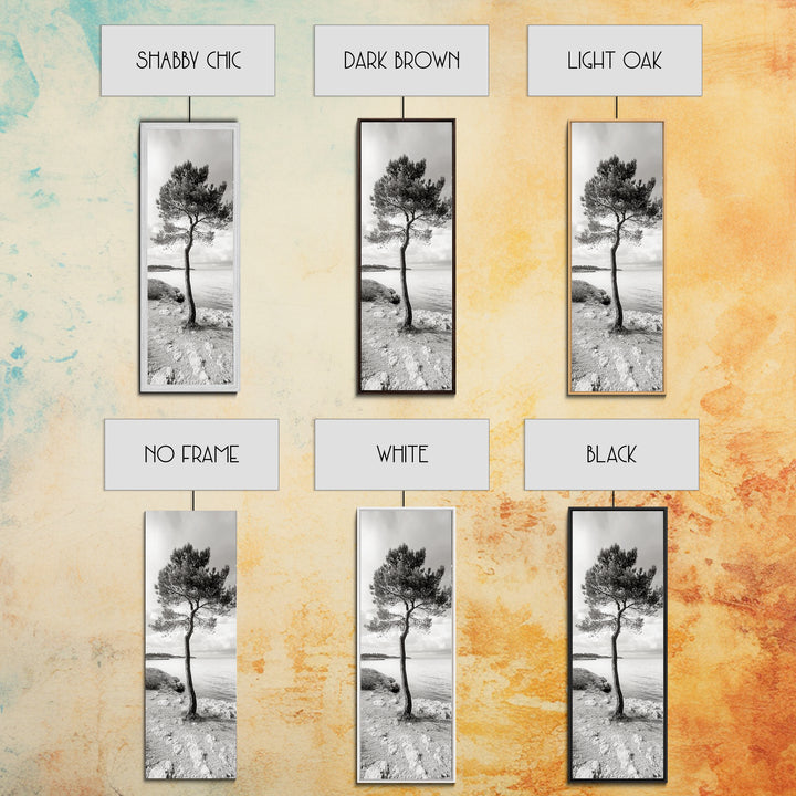 Coastal Tree, Seaside Calm, Lone Pine, Framed Canvas Print, Neutral Wall Art, Minimalist Decor, Nature Inspired Bedroom Print