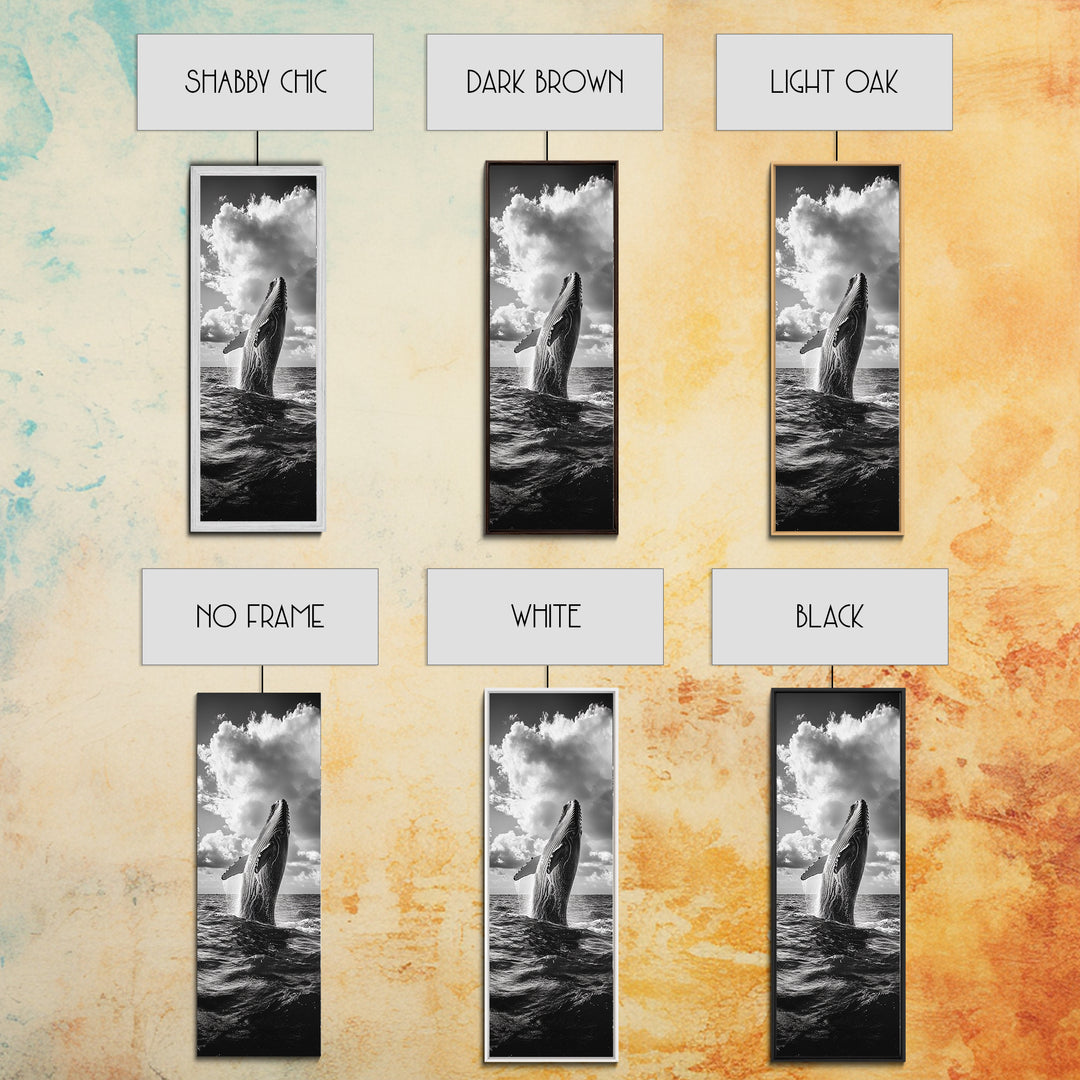 Breaching Whale Art, Ocean Wildlife Print, Marine Life Photography, Dramatic Sea Scene, Coastal Living Room Decor, Canvas Print