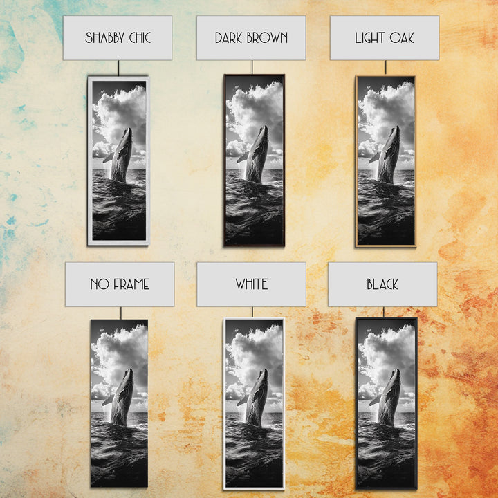 Breaching Whale Art, Ocean Wildlife Print, Marine Life Photography, Dramatic Sea Scene, Coastal Living Room Decor, Canvas Print