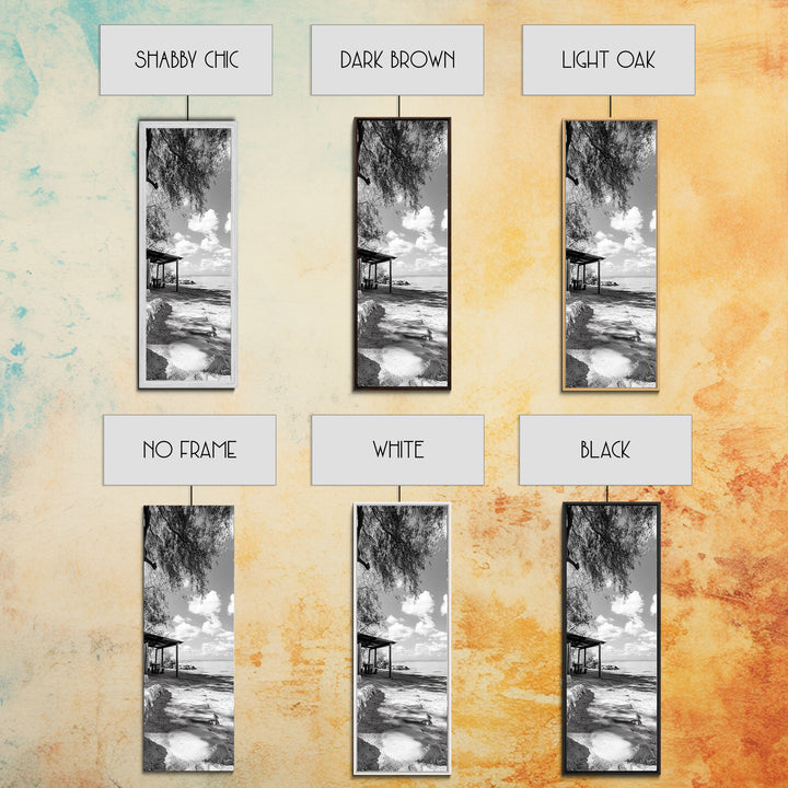 Coastal Bench, Ocean Peace, Nature Retreat, Minimal Landscape, Canvas Print, Zen Wall Art, Bedroom or Entryway Decor, Calm Beach Scene