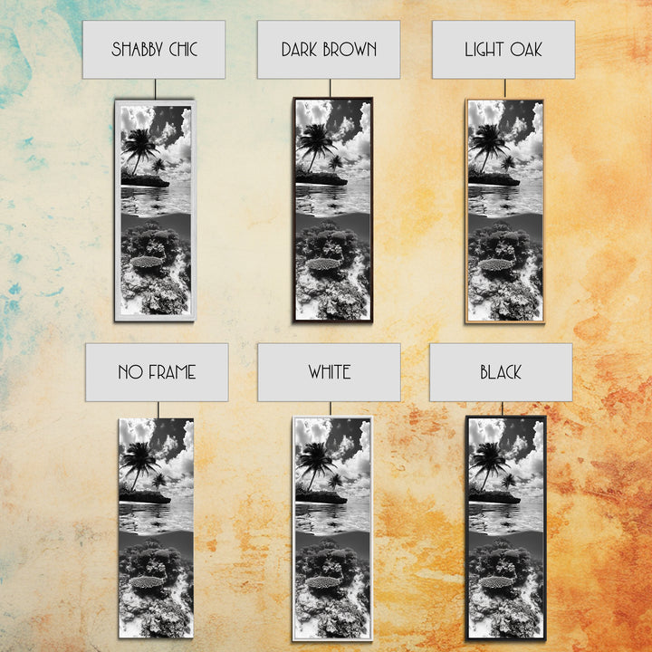 Coral Reef, Tropical Island, Split Ocean View, Canvas Print, Coastal Bathroom Decor, Underwater Photography Art, Island Escape Style