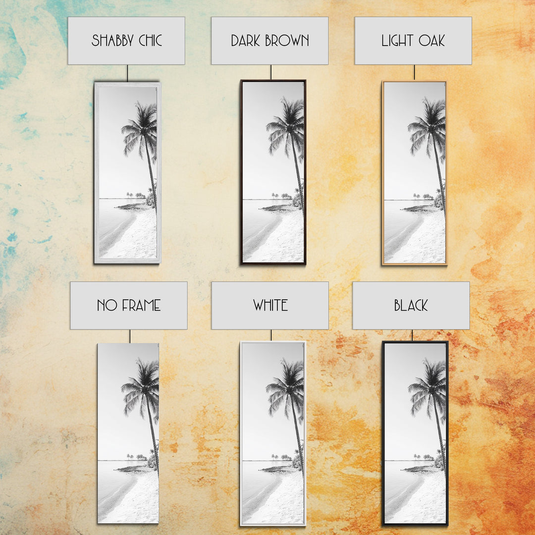 Coastal Palm Trees, Tropical Minimalist Print, Modern Beach Decor, Neutral Wall Art, Framed Canvas Print, Dining Room Summer Vibe