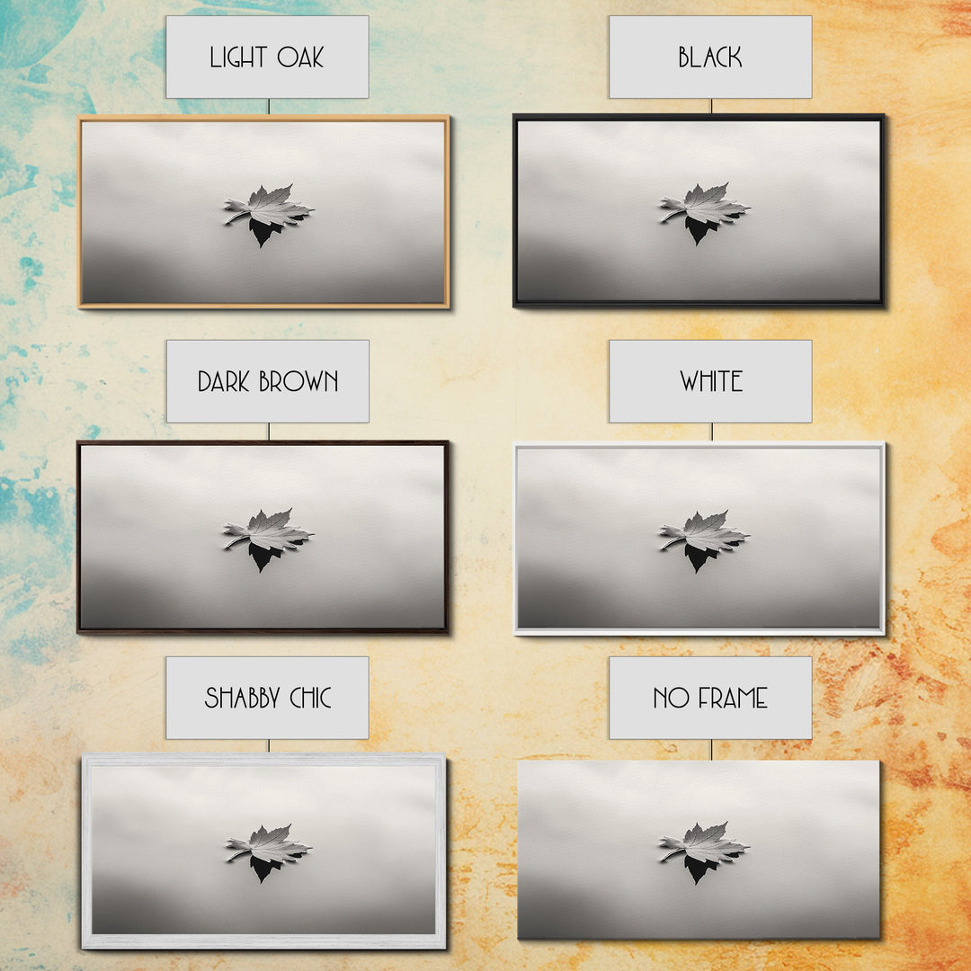 Autumn Leaf, Tranquil Water, Floating Serenity, Soft Tones Nature Art, Canvas Print, Fall Bedroom Wall Art, Minimalist Style