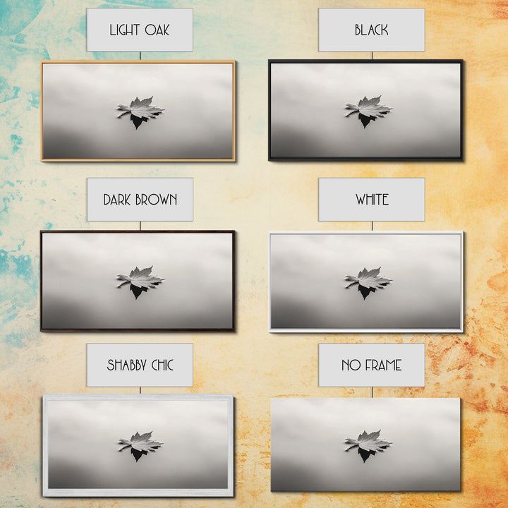 Autumn Leaf, Tranquil Water, Floating Serenity, Soft Tones Nature Art, Canvas Print, Fall Bedroom Wall Art, Minimalist Style