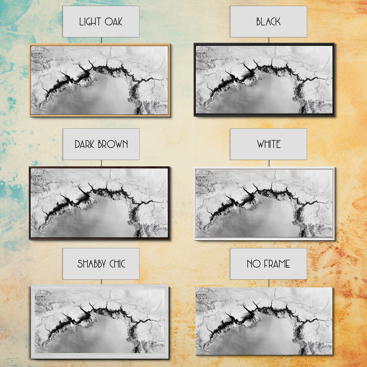 Aerial Desert, Cracked Earth, Modern Texture, Abstract Terrain, Canvas Print, Office Wall Art, Earth Tones, Contemporary Natural Art