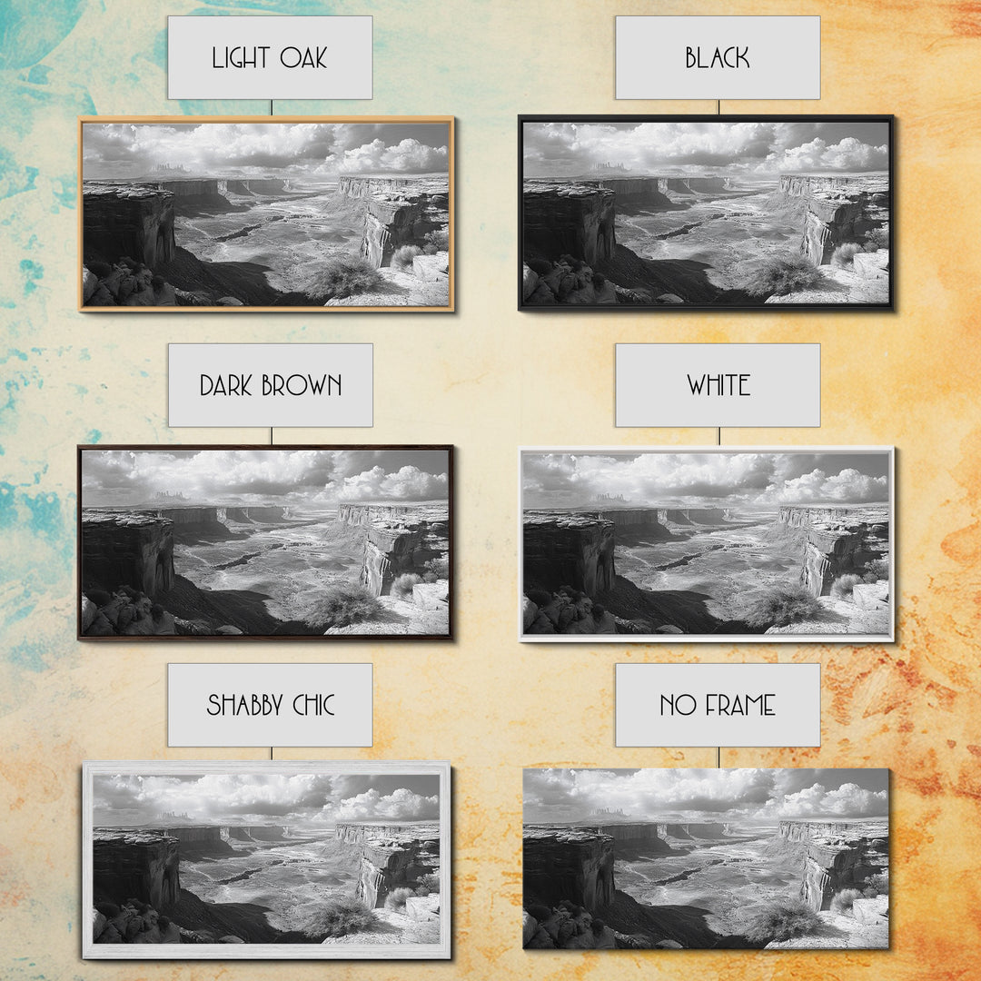 Desert Canyon Vista, Monument Valley View, Rugged Landscape Photography, Framed Canvas Print, Western Living Room Wall Art