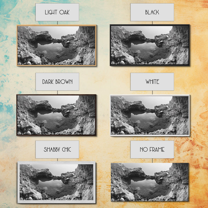 Arch Pool, Stone Lagoon, Natural Wonder, Organic Texture, Minimal Coastal Wall Decor, Canvas Print, Earth Tones Bathroom Art