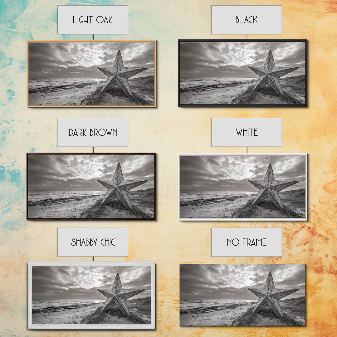 Beach Star, Weathered Wood, Coastal Symbol, Canvas Print, Rustic Seaside Wall Art, Fall Decor, Entryway Or Nautical Living Room Style