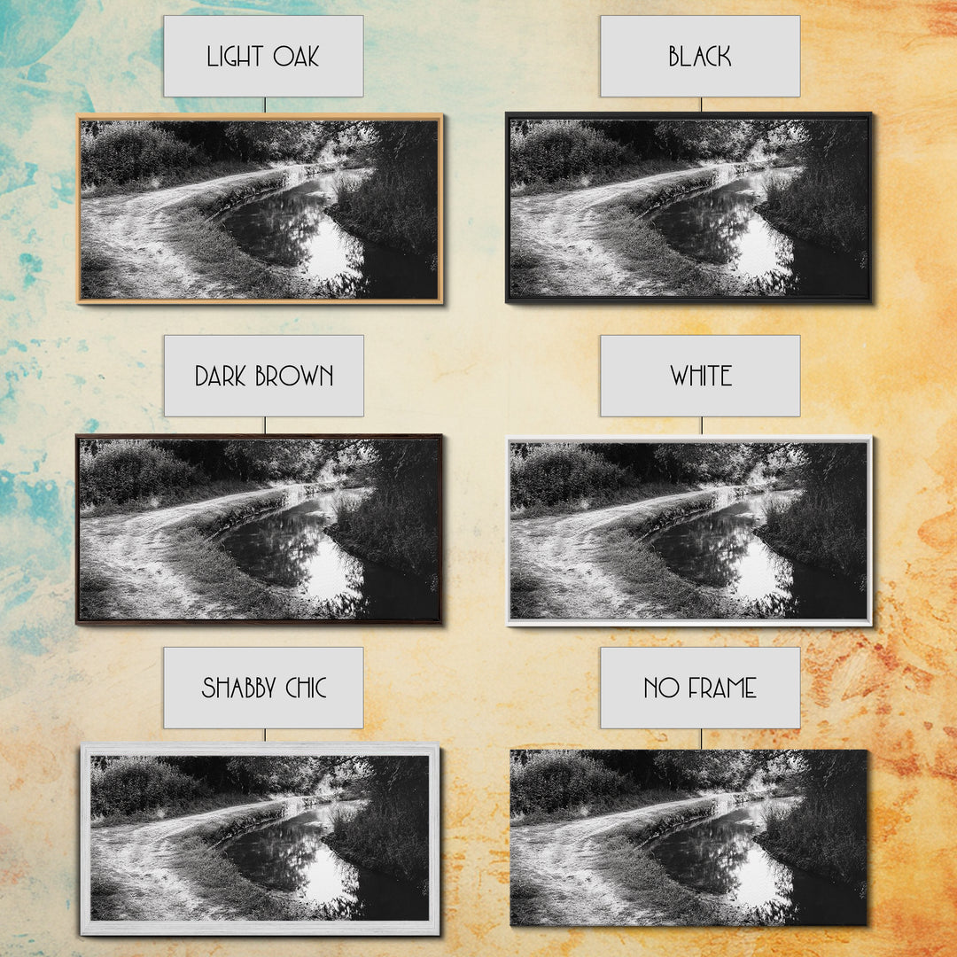 River Bend Trail, Peaceful Water Path, Tranquil Forest Landscape, Nature-Inspired Rustic Decor, Autumn Wall Art, Canvas Print