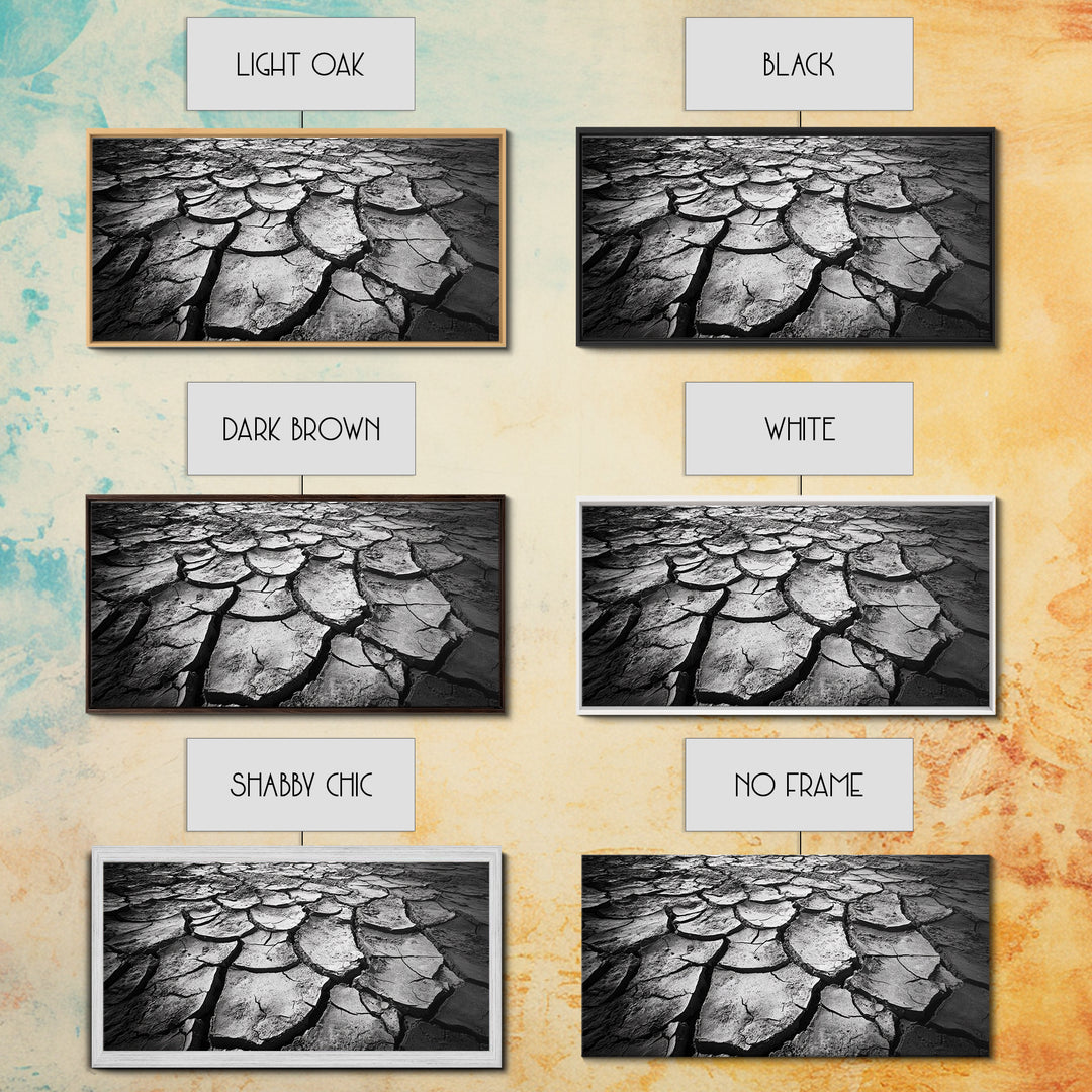 Cracked Earth Texture, Nature Closeup, Desert Minimalism, Earth Tone Art, Canvas Print, Rustic Home Decor, Fall Entryway Wall Art