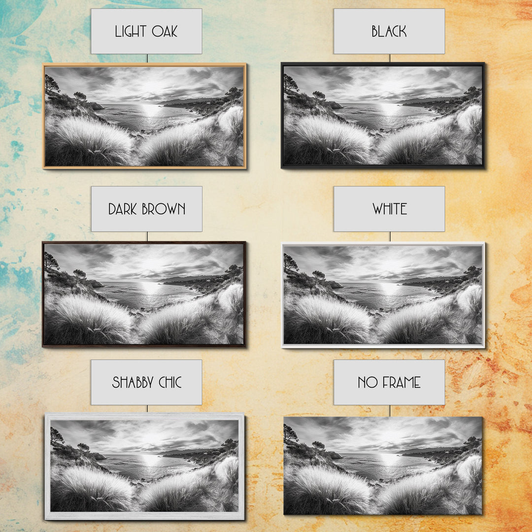 Coastal Bluff Sunset, Seaside Horizon View, Beach Landscape Scene, Serene Decor, Canvas Print, Living Room or Hallway Wall Art