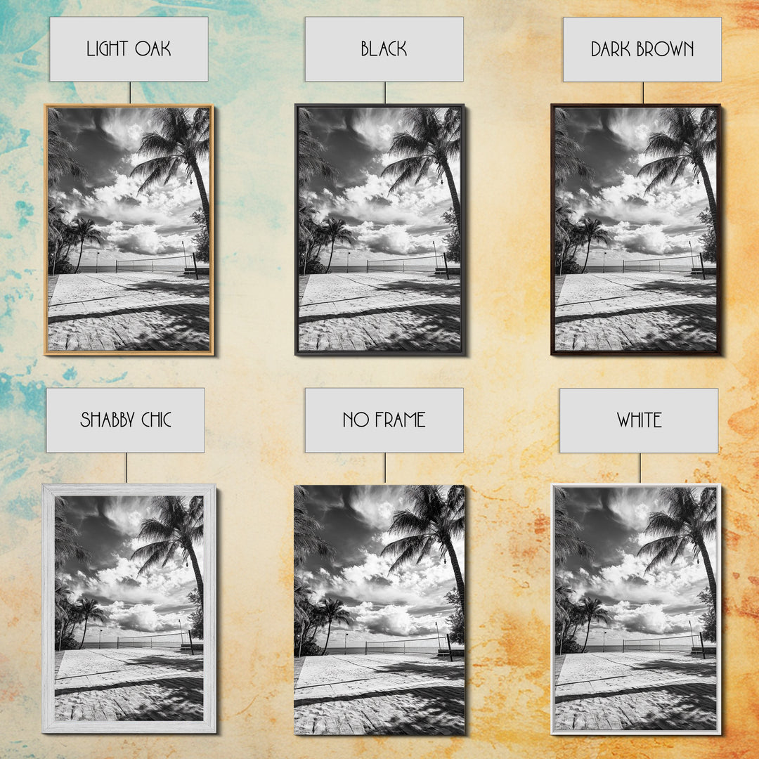 Beach Volleyball, Palm Trees, Island Sport, Canvas Print, Tropical Wall Art, Game Room Decor, Coastal Fitness Photography