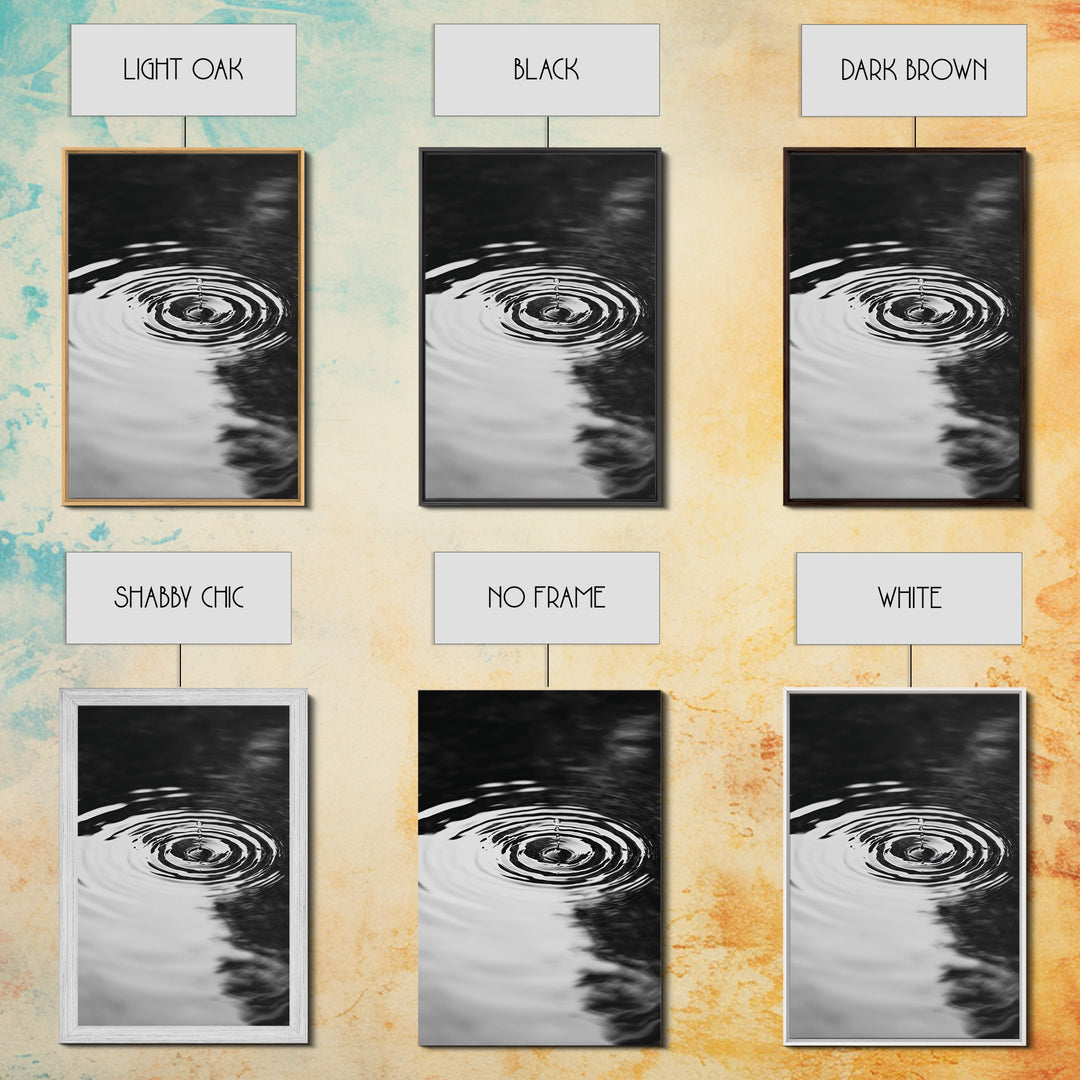 Ripple Effect, Water Drop, Zen Wall Art, Minimalist Black and White, Canvas Print, Bathroom Decor, Tranquil Art, Meditation Room Art