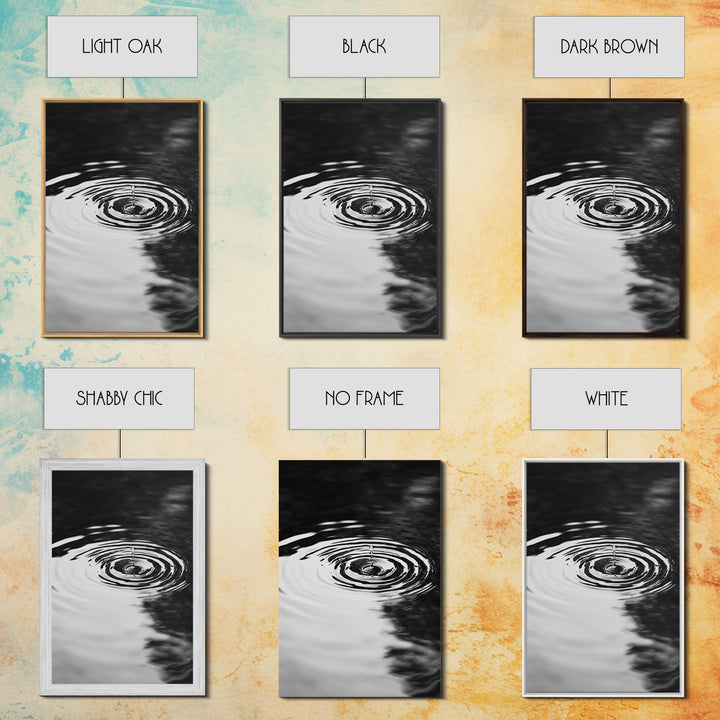 Ripple Effect, Water Drop, Zen Wall Art, Minimalist Black and White, Canvas Print, Bathroom Decor, Tranquil Art, Meditation Room Art