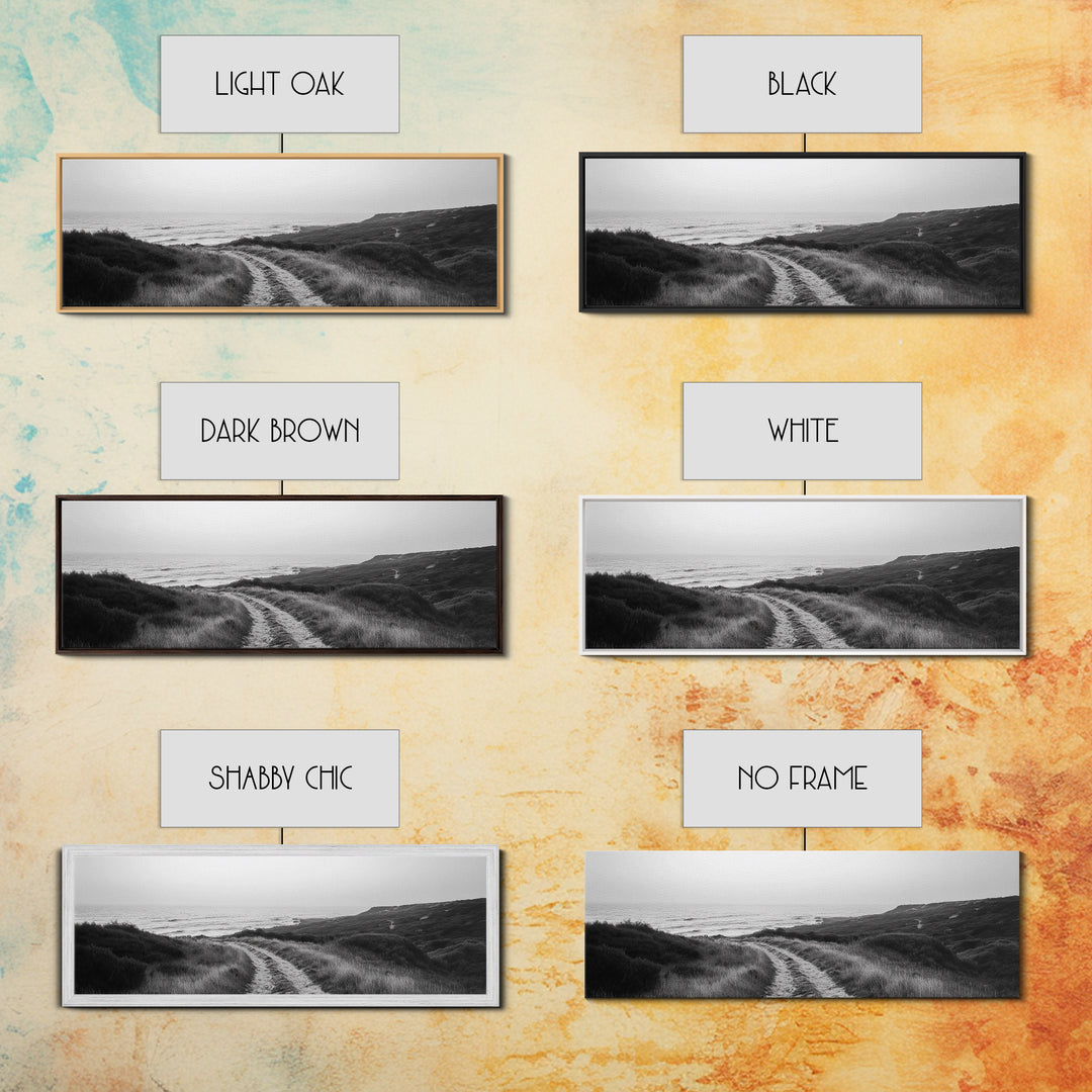 Coastal Path, Ocean Trail, Nature Journey, Canvas Print, Rustic Landscape Art, Entryway Wall Decor, Seaside Minimalist Photo