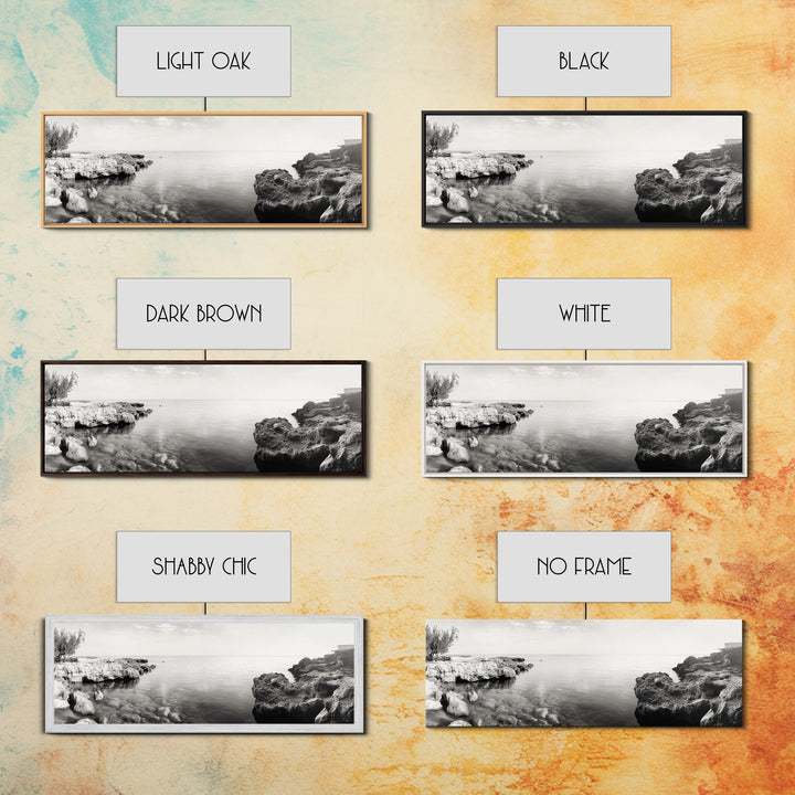 Coastal Rock Pool, Ocean Reflection, Natural Serenity, Peaceful Seascape, Framed Canvas Print, Zen Wall Art, Office Decor, Minimalist Look