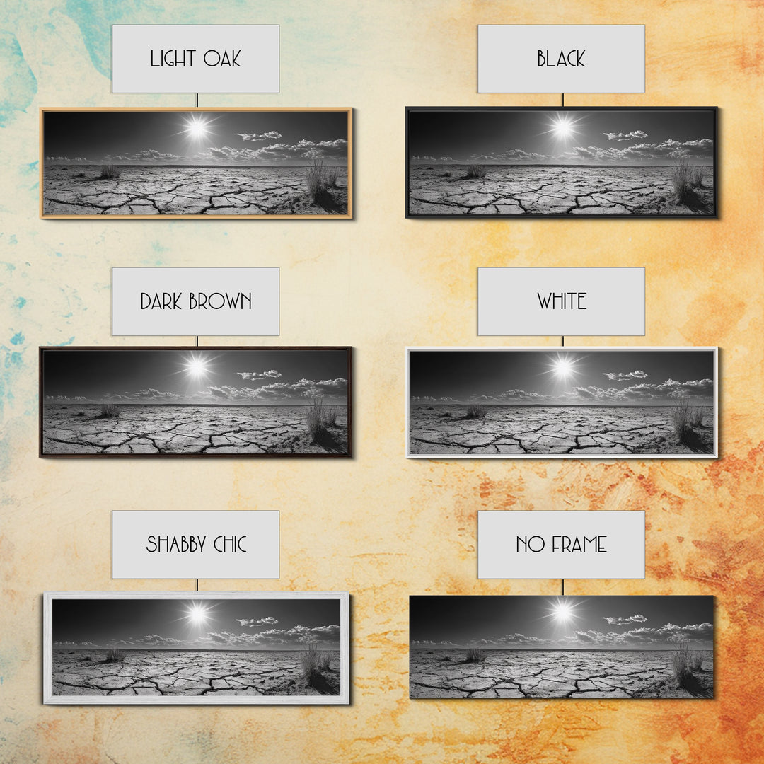 Cracked Earth, Desert Heat, Sunburst Drought, Canvas Print, rustic fall decor, southwest desert art, boho entryway wall statement