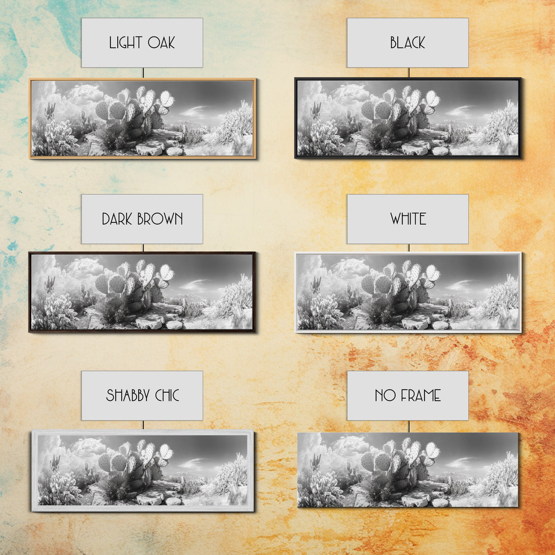 Desert Cactus Garden, Sunlit Southwest Scene, Nature Landscape Art, Canvas Print, Rustic Living Room Wall Decor, Boho Style