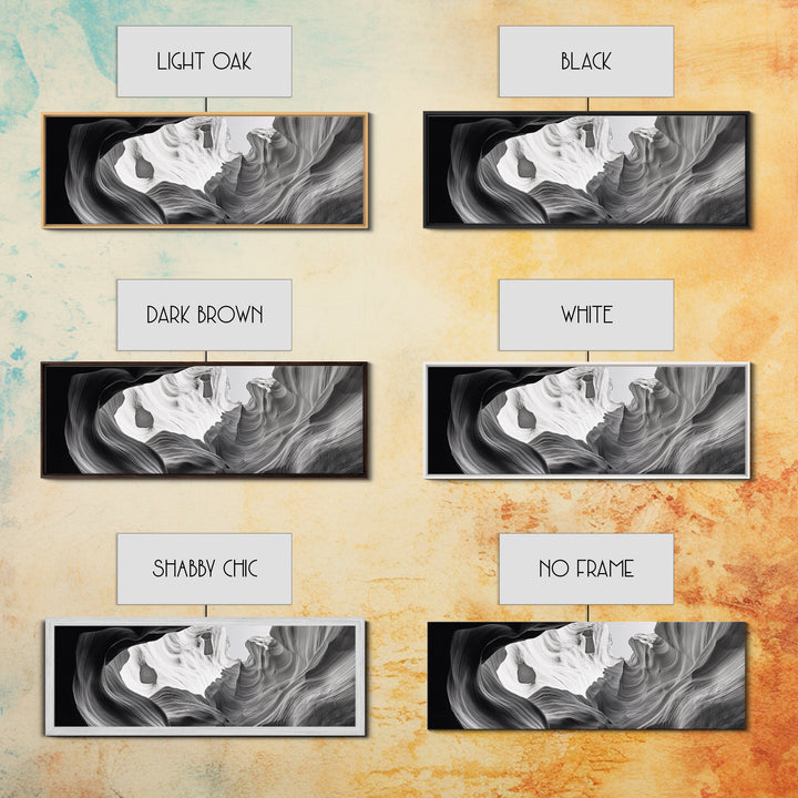 Desert Canyon Swirl, Abstract Rock Layers, Light and Shadow, Framed Canvas Print, Minimalist Living Room Art, Earth Tone Decor