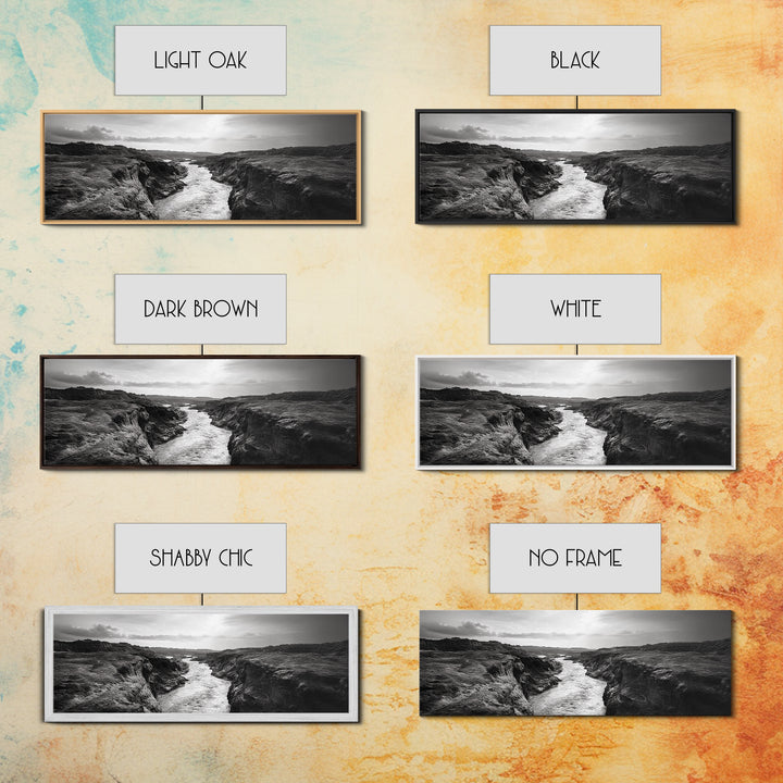 River Canyon, Rugged Cliffs, Dramatic Valley, Wild Terrain, Framed Canvas Print, Adventure Wall Art, Office Decor, Nature Photography Style