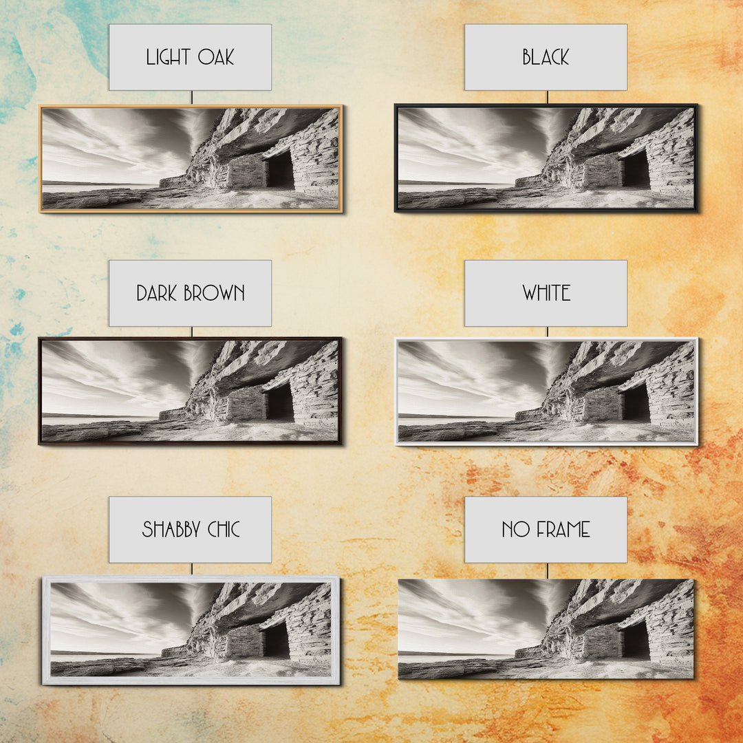 Ancient Cliff Dwelling, Desert Horizon, Southwest Landscape, Canvas Print, Neutral Earth Tones, Rustic Decor, Entryway Wall Art, Western Vibes