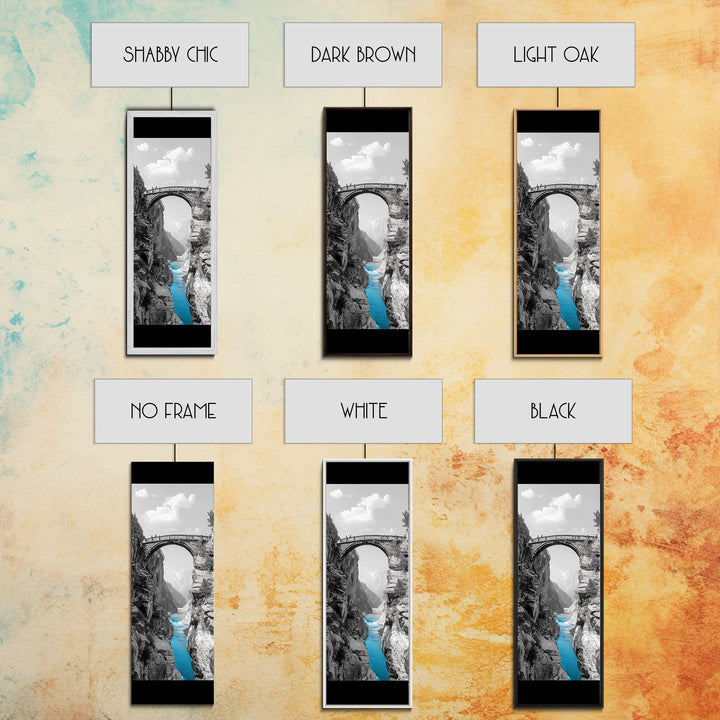 Canyon Bridge, Turquoise River, Scenic View, Majestic Nature, Framed Canvas Print, Living Room Art, Travel Inspired Wall Decor