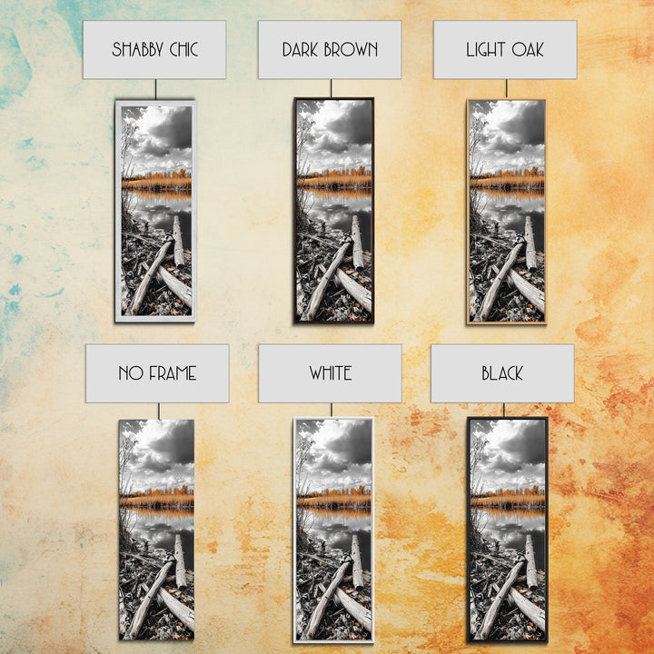 Autumn River, Nature Scene, Golden Reeds, Rustic Beauty, Framed Canvas Print, Fall Decor, Cabin Wall Art, Nature Lover Gift, Country Home