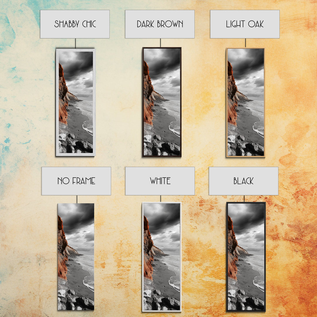 Coastal Cliffs, Orange Rocks, Seaside Drama, Fall Coastal Wall Art, Canvas Print, Earth Tone Decor, Hallway or Entryway Statement Piece