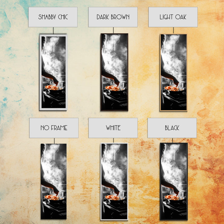 Cooking Scene, Kitchen Glow, Culinary Passion, Framed Canvas Print, Rustic Home Decor, Kitchen Wall Art, Warm Chef-Inspired Accent Piece