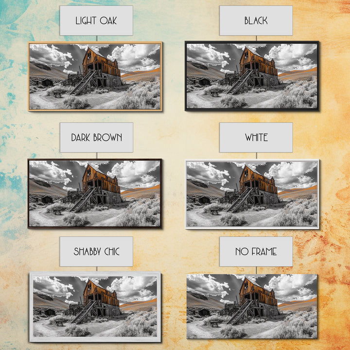 Desert Barn, Rustic Landscape, Western Vibes, Autumn Glow, Framed Canvas Print, Farmhouse Wall Art, Abandoned Homestead Photography