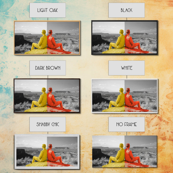 Dual Tone Journey, Conceptual Landscape Art, Contemporary Travel Decor, Mindful Wall Accent, Framed Canvas Print, Office or Study Art