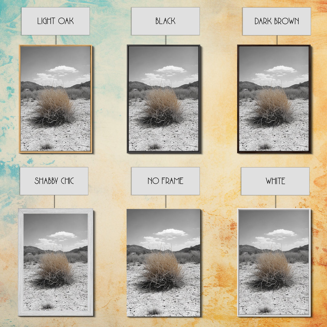 Desert Bush, Tumbleweed Scene, Dry Landscape, Minimalist Canvas Print, Desert Wall Art, Earth Tone Decor, Modern Living Room Art