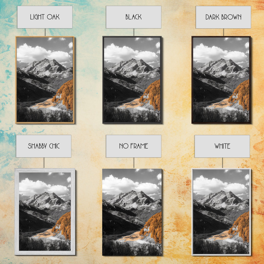 Autumn Valley Glow, Mountain View, Fall Landscape Photography, Framed Canvas Print, Living Room Wall Art, Rustic Farmhouse Style