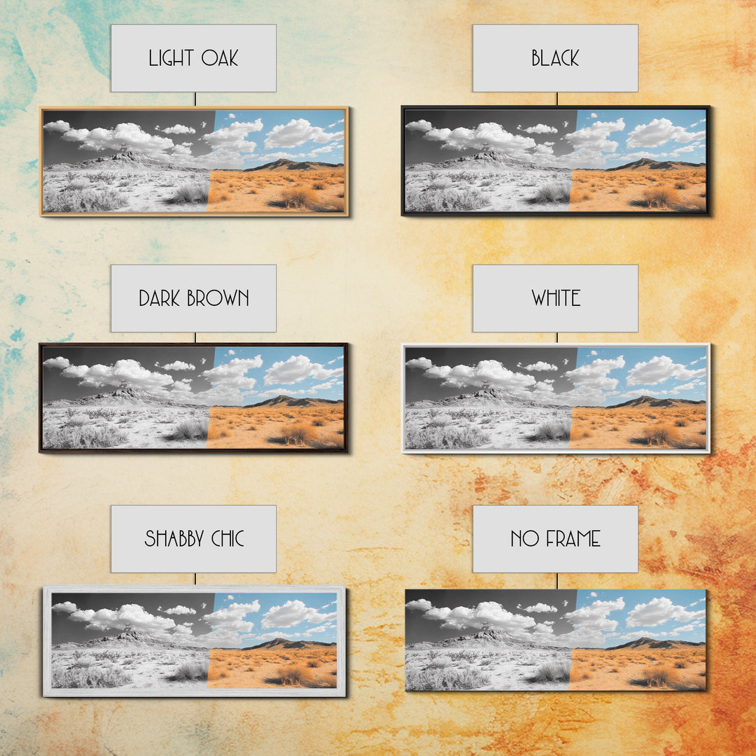 Desert Split, Before and After, Landscape Transformation, Canvas Print, modern western wall art, minimalist nature photography