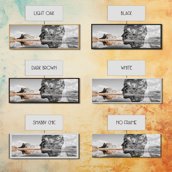 Desert Mirage, Double Exposure, Nature Portrait, Moody Art, Framed Canvas Print, Surreal Landscape, Boho Wall Art, Bedroom Decor