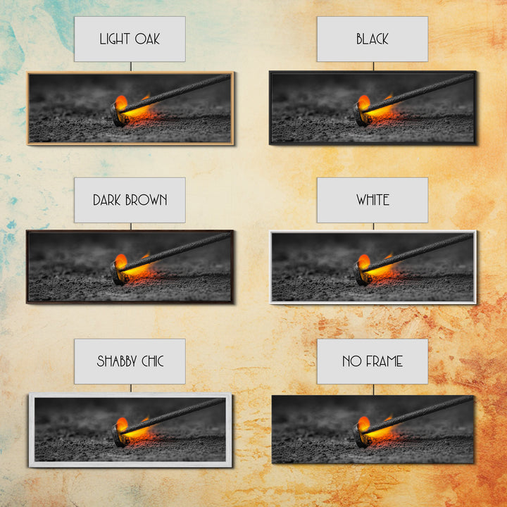 Branding Iron Fire, Industrial Glow Art, Rustic Ranch Scene, Cowboy Western Print, Canvas Print, Man Cave Wall Art, Farmhouse Decor