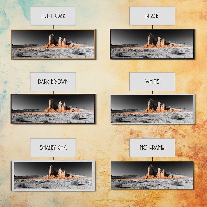 Desert Monolith Landscape, Orange Canyon Art, Southwest Nature Wall Decor, Framed Canvas Print, Rustic Home Art, Minimalist Earth Tones