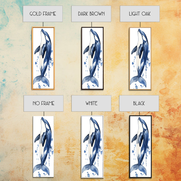 Blue Whale Watercolor Canvas Print, Ocean Animal Wall Art, Nautical Nursery Decor, Coastal Bathroom Art, Ocean Lover Gift