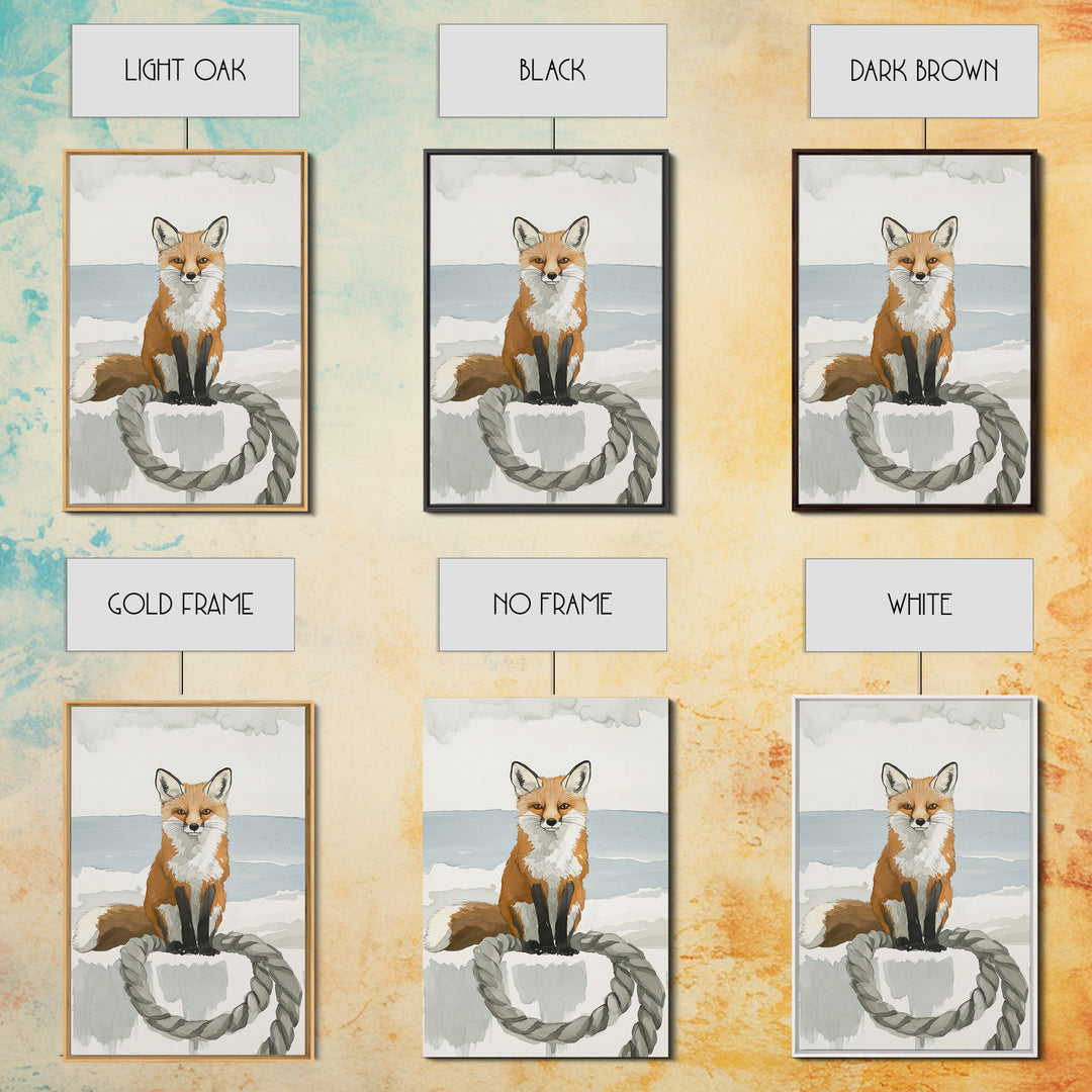 Red Fox By The Sea Wall Art, Coastal Animal Print, Woodland Nursery Decor, Beach House Gift And Nature Wall Decor For Kids