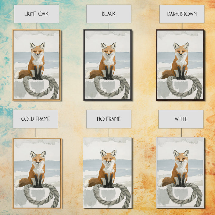 Red Fox By The Sea Wall Art, Coastal Animal Print, Woodland Nursery Decor, Beach House Gift And Nature Wall Decor For Kids