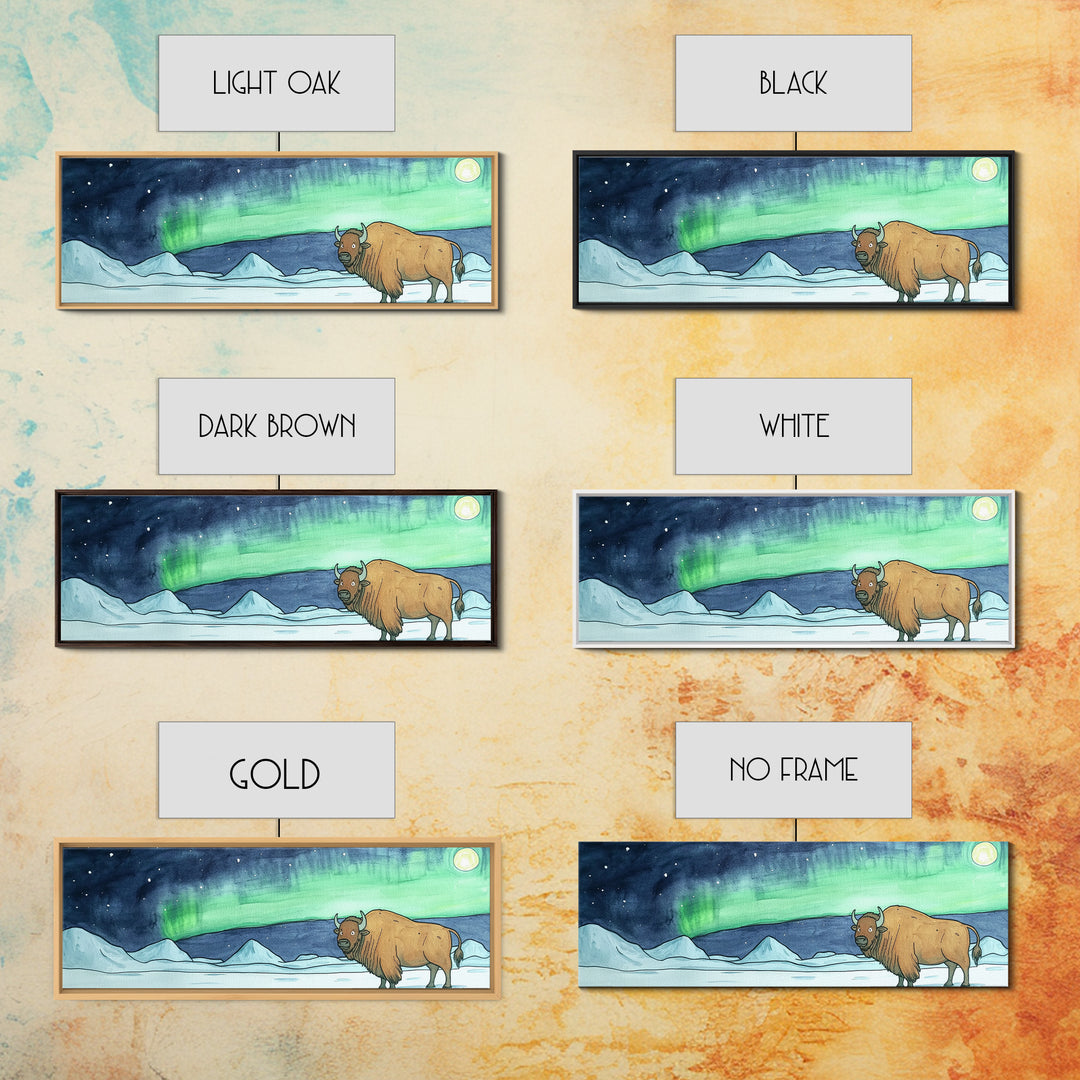 Aurora Musk Ox Arctic Tundra Wall Art, Northern Lights Animal Print, Winter Landscape Decor, Rustic Cabin Home Decor Gift