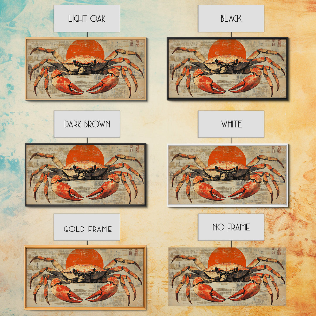 Bold Red Crab Canvas Print, Coastal Kitchen Wall Art, Seafood Wall Decor, Nautical Home Decor, Ocean Animal Art Print, Gift