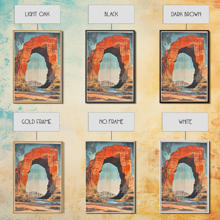 Desert Stone Arch Canvas Print, Southwestern Canyon Landscape Wall Art, Travel Poster, Rustic Home Decor Gift, Living Room Art