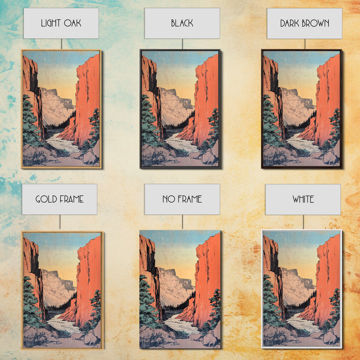 Red Rock Canyon River Canvas Print, Western Landscape Wall Art, Mountain Home Decor, Rustic Cabin Decor, Large Nature Print