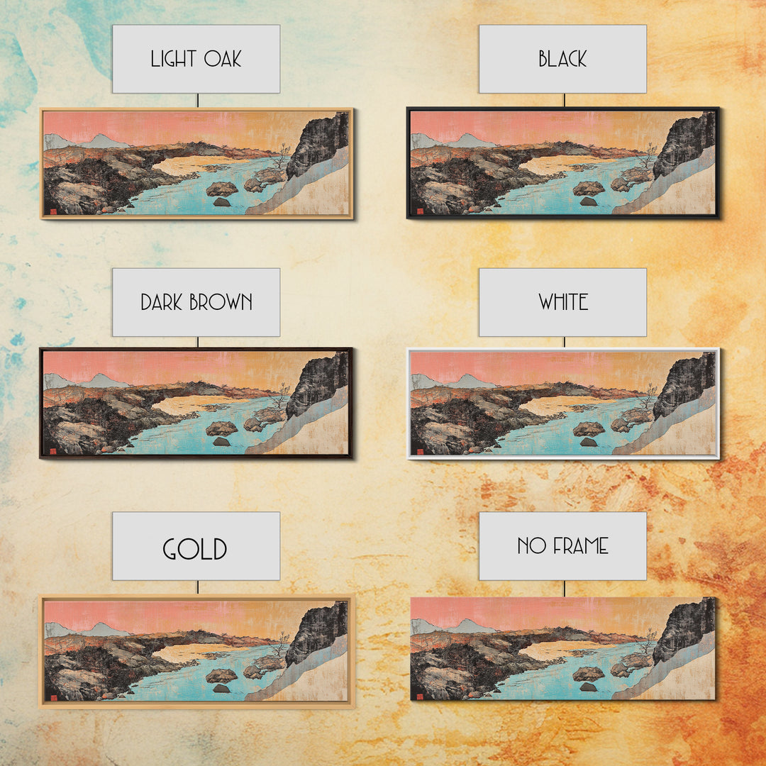 Turquoise River Desert Landscape Canvas Print, Southwestern Wall Art, Arizona Nature Decor, Large Horizontal Living Room Print