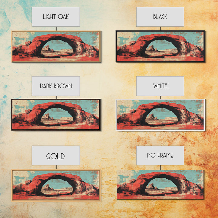 Red Desert Arch And Turquoise Sky Wall Art, Southwestern Landscape Print, Arizona Decor, Modern Rustic Living Room Canvas