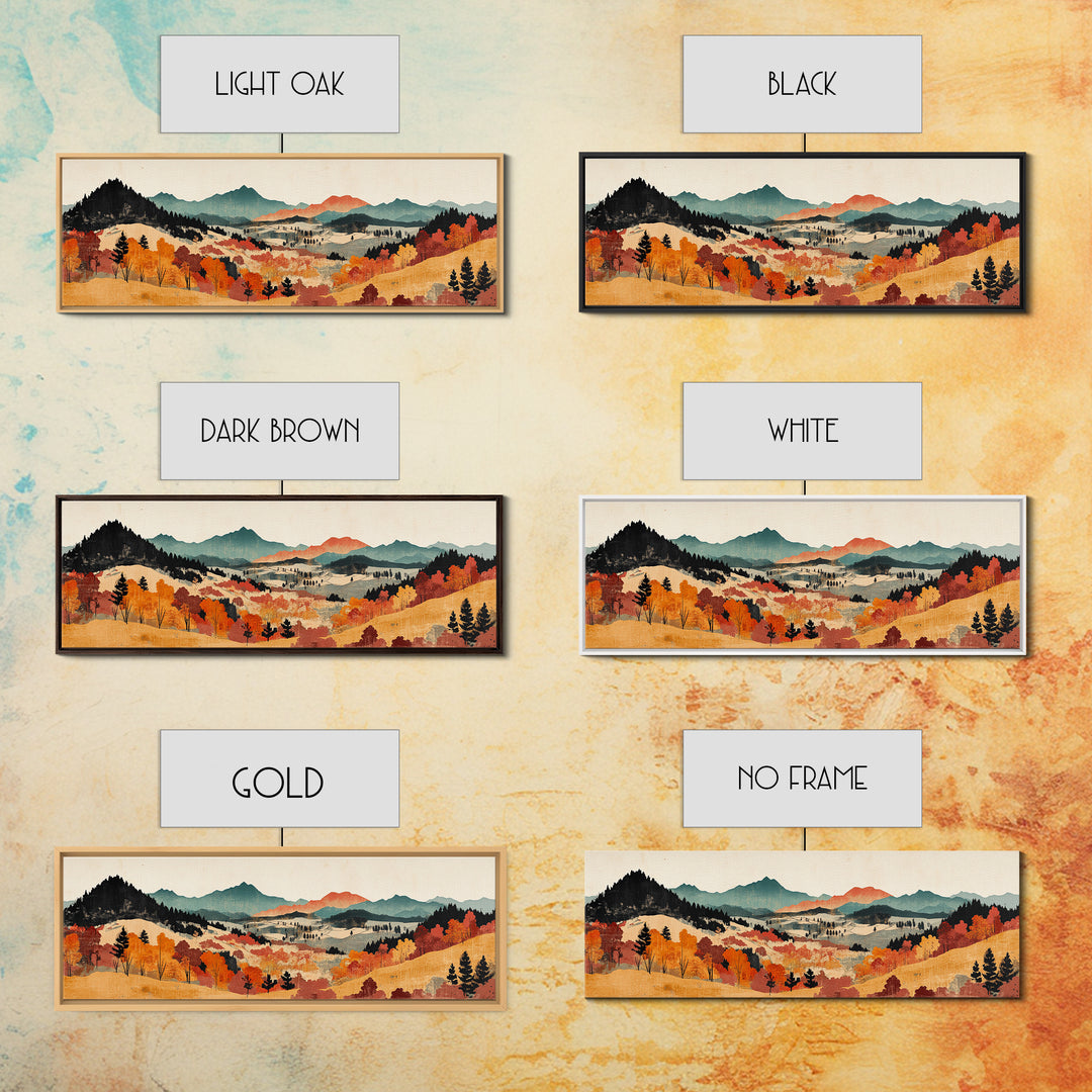 Autumn Mountain Valley Landscape Wall Art, Fall Landscape Art, Rustic Home Decor, Large Horizontal Art, Living Room Decor